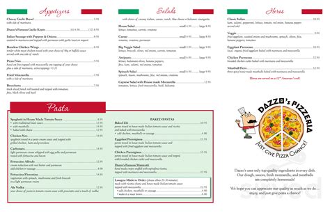 dazzo's menu.
